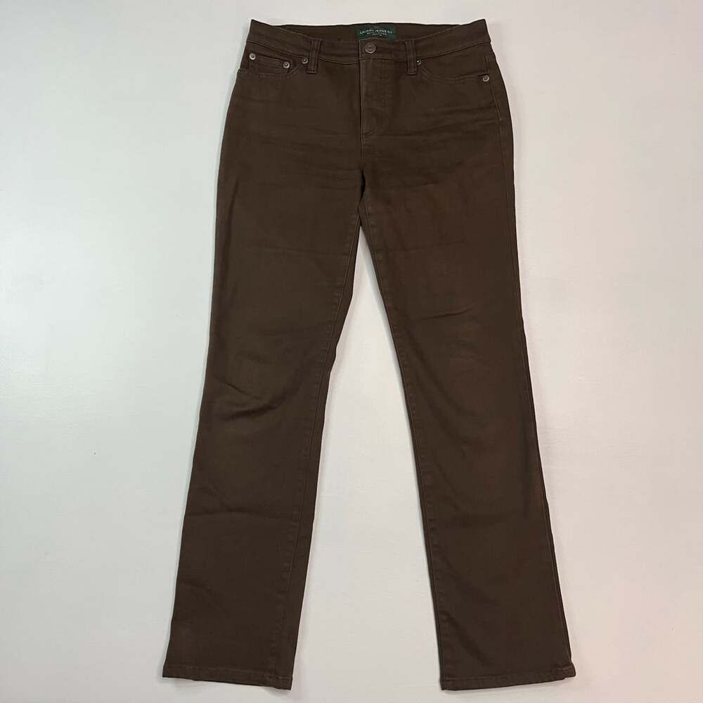 Lauren Jeans Co. Ralph Lauren Pants Size 6P Brown Petite Stretch Denim